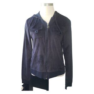 CT1617 Escio Black Faux Suede Cropped Hoodie S